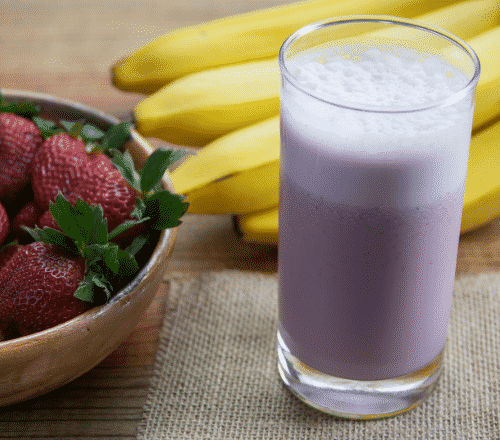 Vegansk smoothie: jordgubb och banan - Recept 